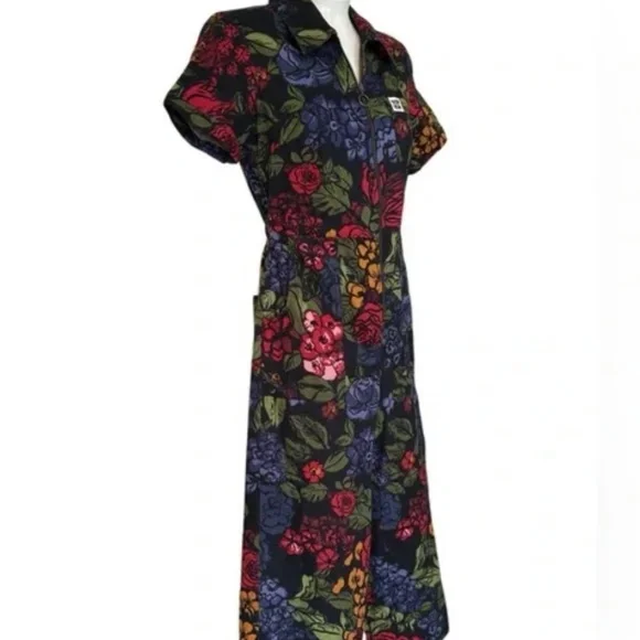 Lucy & Yak Ragan Organic Cotton Cropped Jumpsuit in Maria Print - Picture 3 of 12